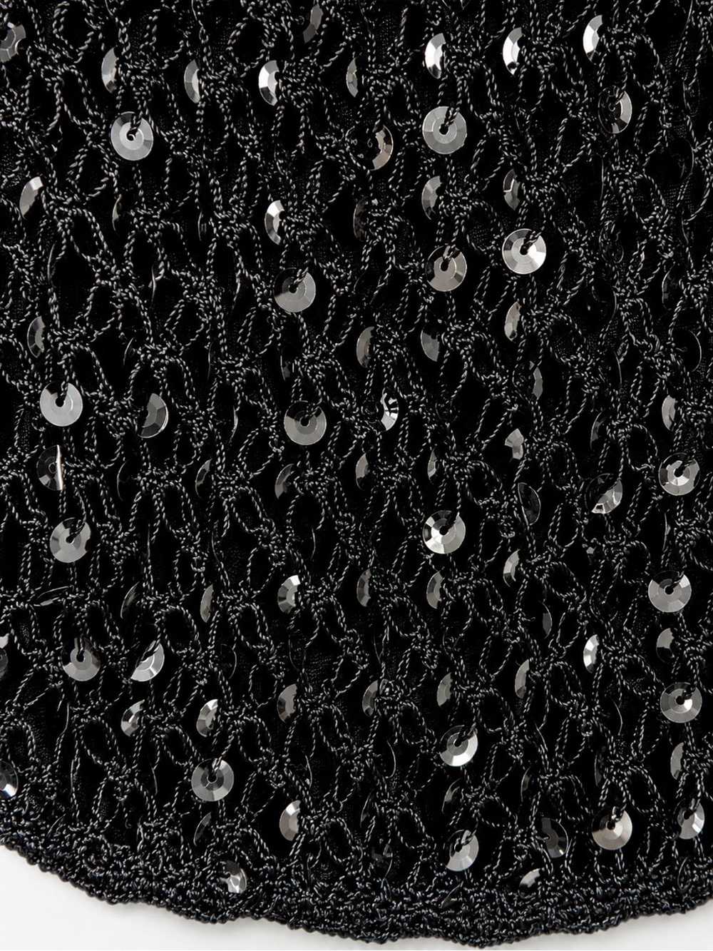 Vintage 1996 Black Sequin Crochet Dress Y2K Beaded Slip Bodycon Small - Picture 10 of 10